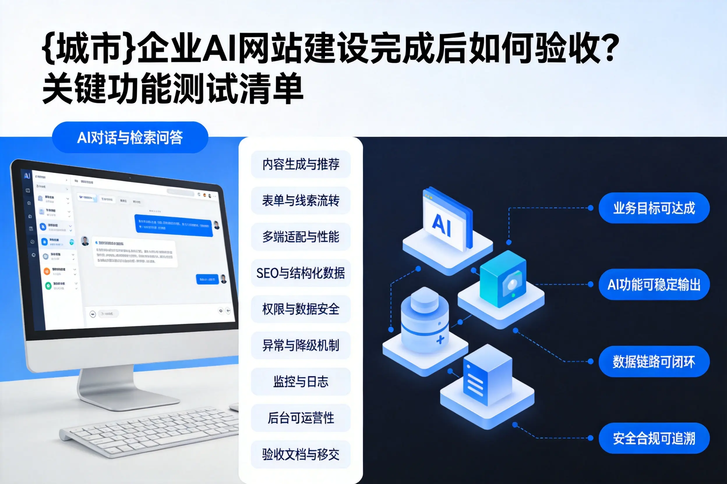 无锡企业AI网站建设完成后如何验收?关键功能测试清单